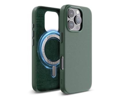 Etui do telefonów Elago Magnetic Leather do iPhone 16 Pro Midnight Green ES16MSLE63PRO-MGR